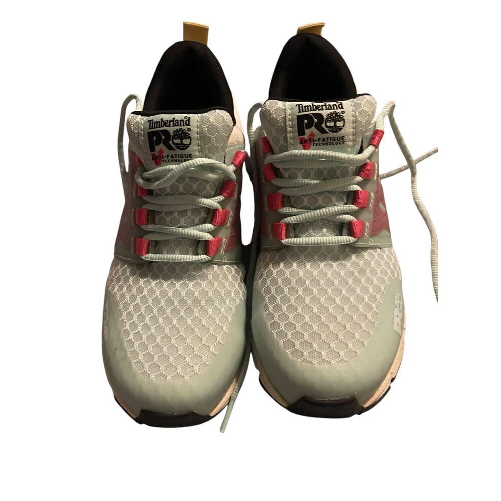 Timberland PRO Womens Pink Light Green Radius Composite Safety Toe Shoes 8.5M